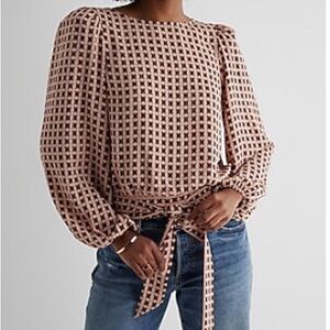 Express tie waist blouse